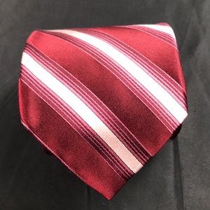 🔴 DKNY red and pink striped tie